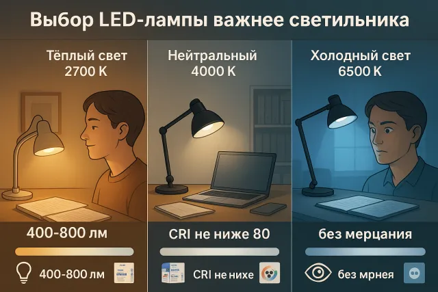 Сравнение LED-ламп для настольных светильников: какие лучше выбрать в офис и домой